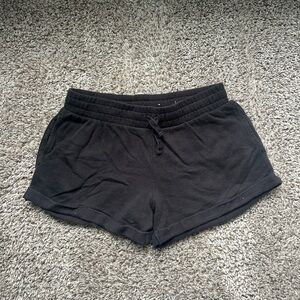 SO Black Lounge Shorts with Elastic Waistband